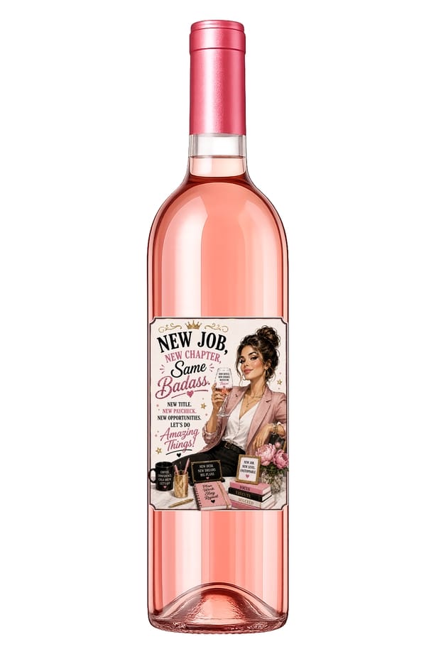 Sassy Vine New Job Wine Label