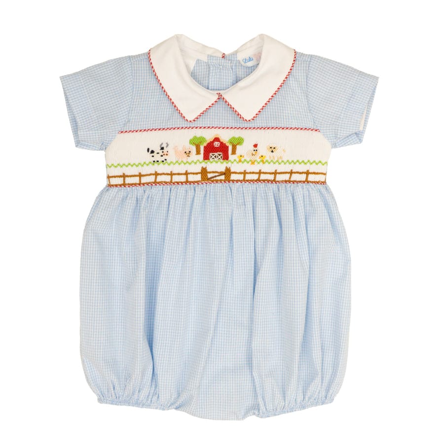 Noah Farm Smocked Collared Bubble