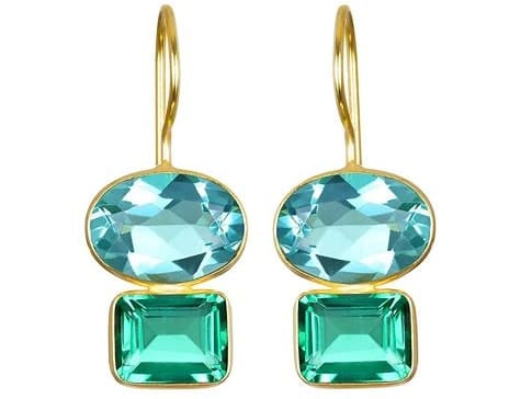 Double Valencia-Aqua & Mint Earrings
