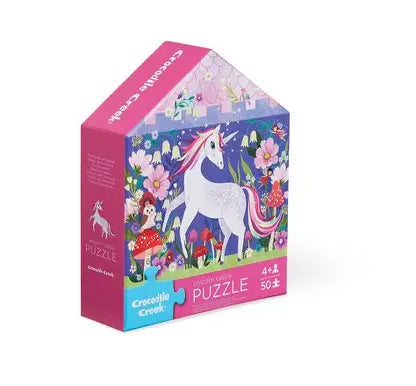 Unicorn Castle 50 Pc Flat House Puzzle