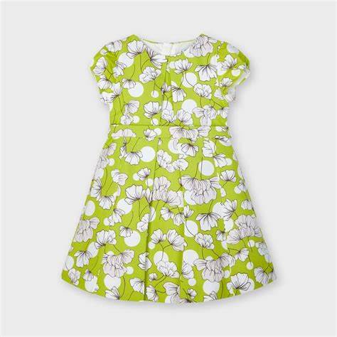 Mayoral Tropical Print Lime Dress