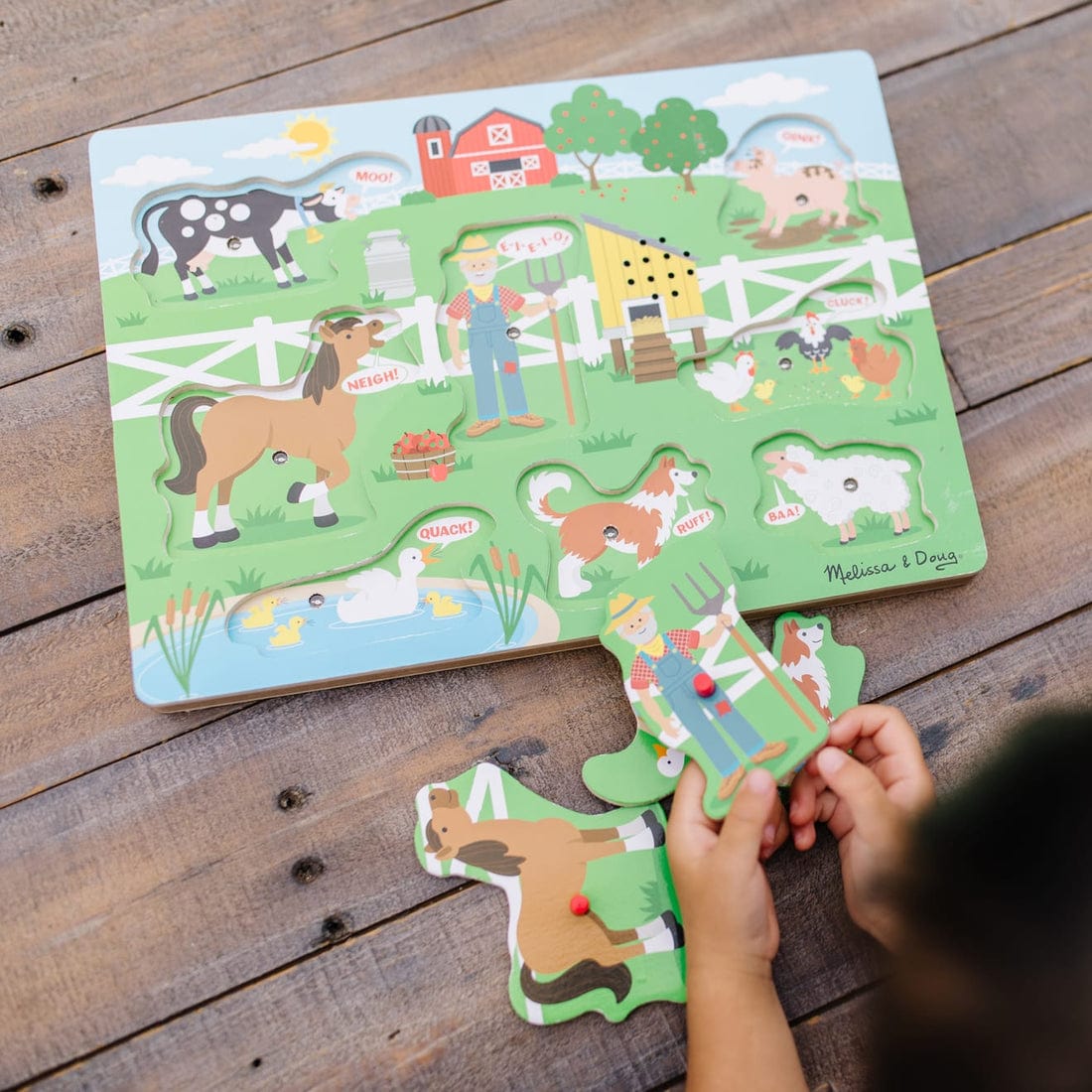 Melissa & Doug Melissa & Doug Old MacDonald's Farm Sound Puzzle (8 pcs) - Little Miss Muffin Children & Home