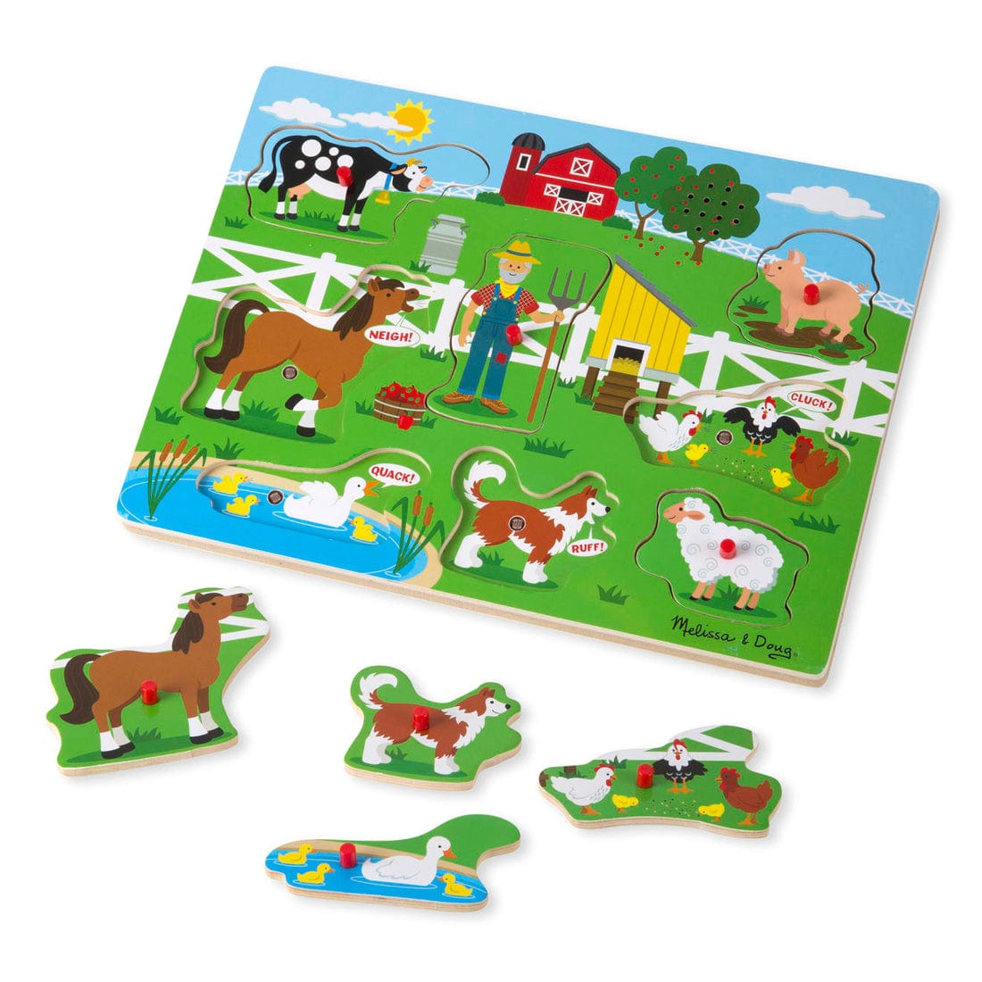 Melissa & Doug Melissa & Doug Old MacDonald's Farm Sound Puzzle (8 pcs) - Little Miss Muffin Children & Home