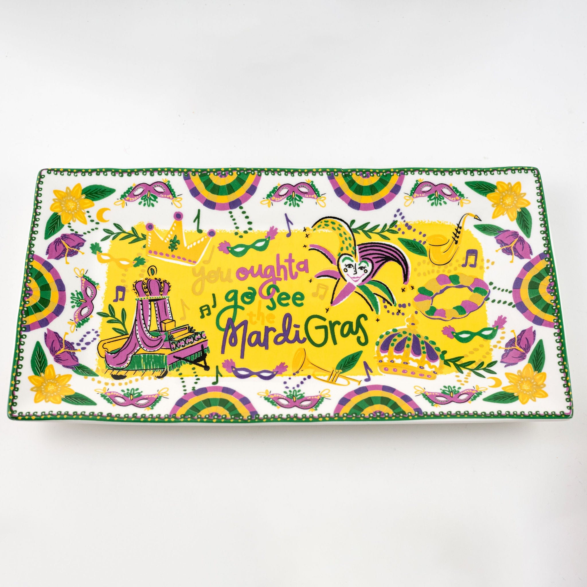The Parish Line The Parish Line You Oughta Go See the Mardi Gras Platter - Little Miss Muffin Children & Home