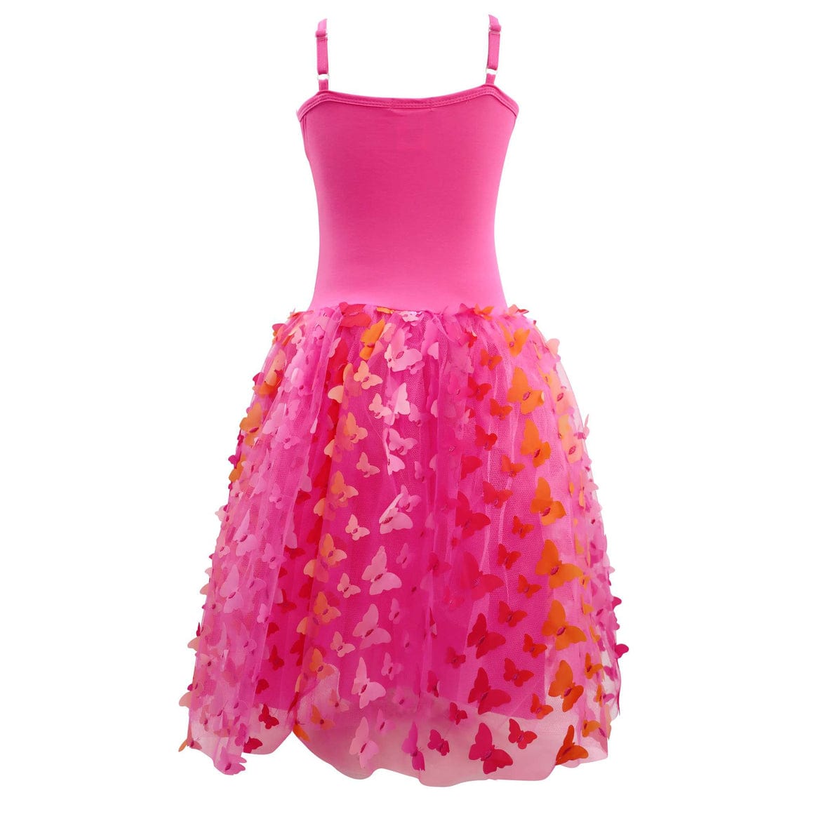 Pink Poppy Butterfly Hot Pink & Gold Multi-layered Dress - Little Miss Muffin Children & Home