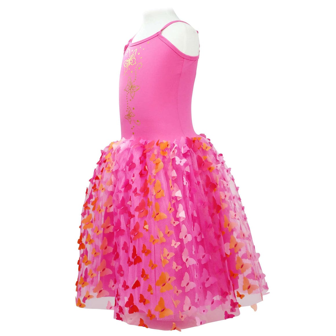 Pink Poppy Butterfly Hot Pink & Gold Multi-layered Dress - Little Miss Muffin Children & Home