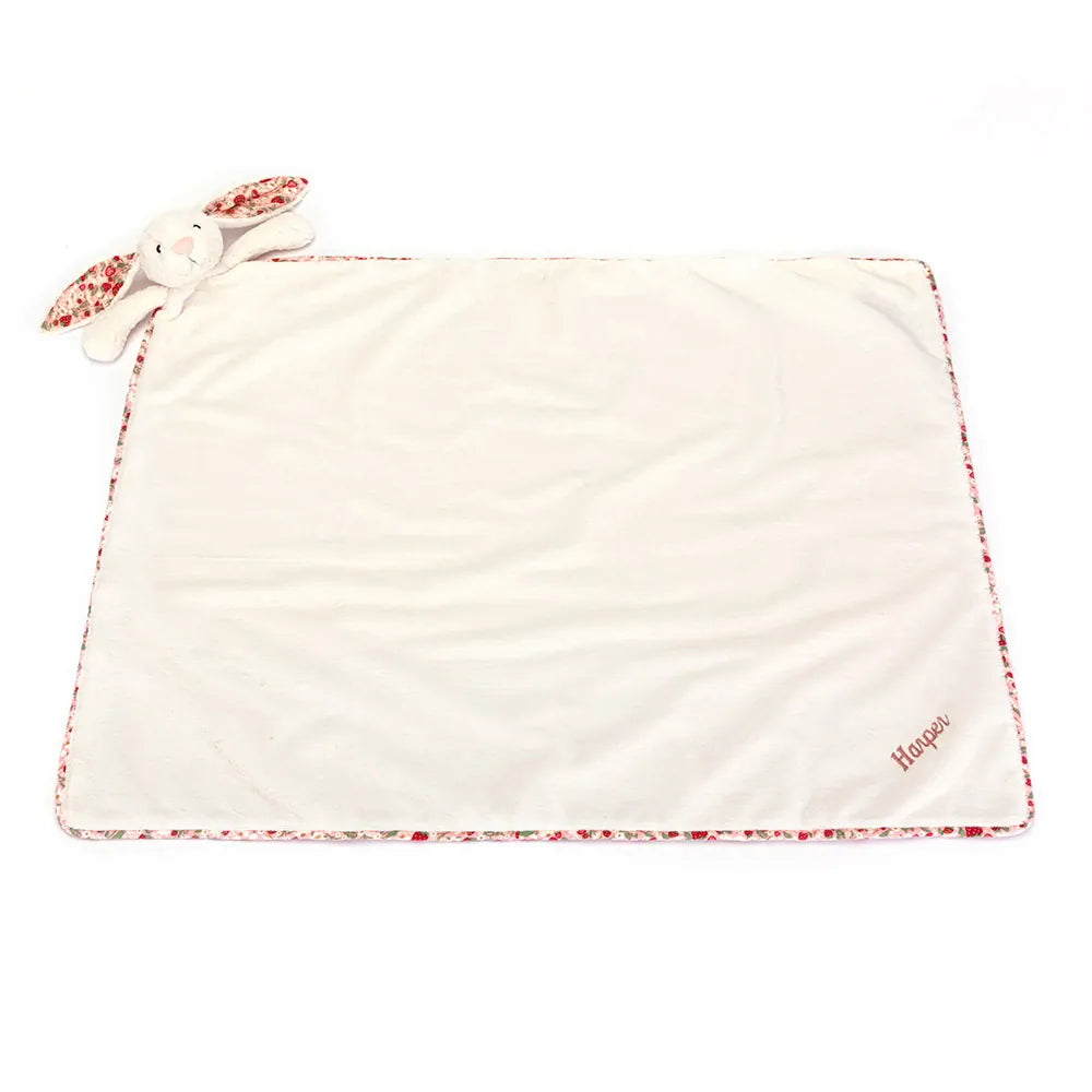 Jellycat Blossom Cream Bunny 'Berry' Blankie