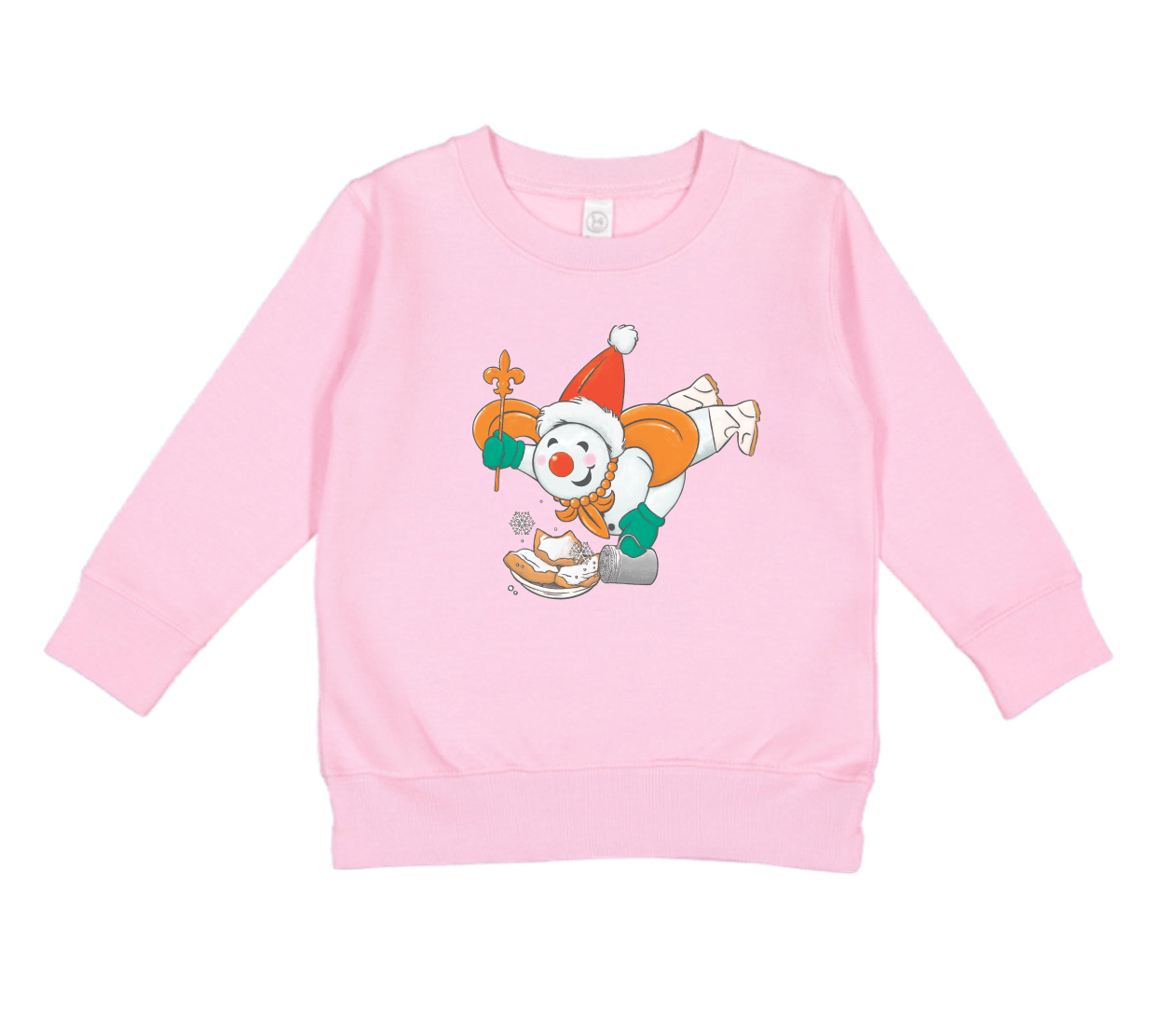 Whereable Art Whereable Art Mr Jingle Beignet Toddler Sweatshirt in Light Pink - Little Miss Muffin Children & Home