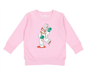 Whereable Art Mr Jingle Snoball Toddler Sweatshirt in Light Pink