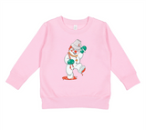 Whereable Art Mr Jingle Snoball Toddler Sweatshirt in Light Pink