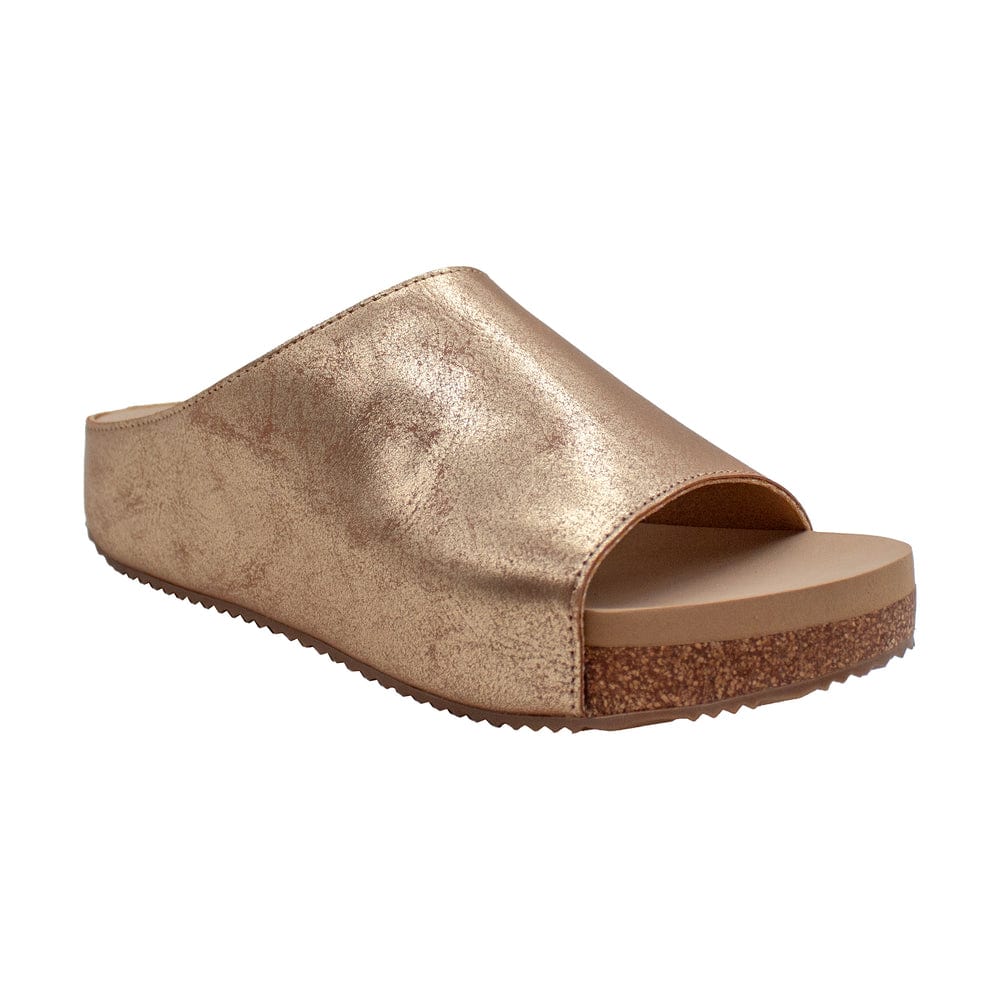 Volatile Wren Gold Faux Leather Cork Platform Sandal - Little Miss Muffin Children & Home