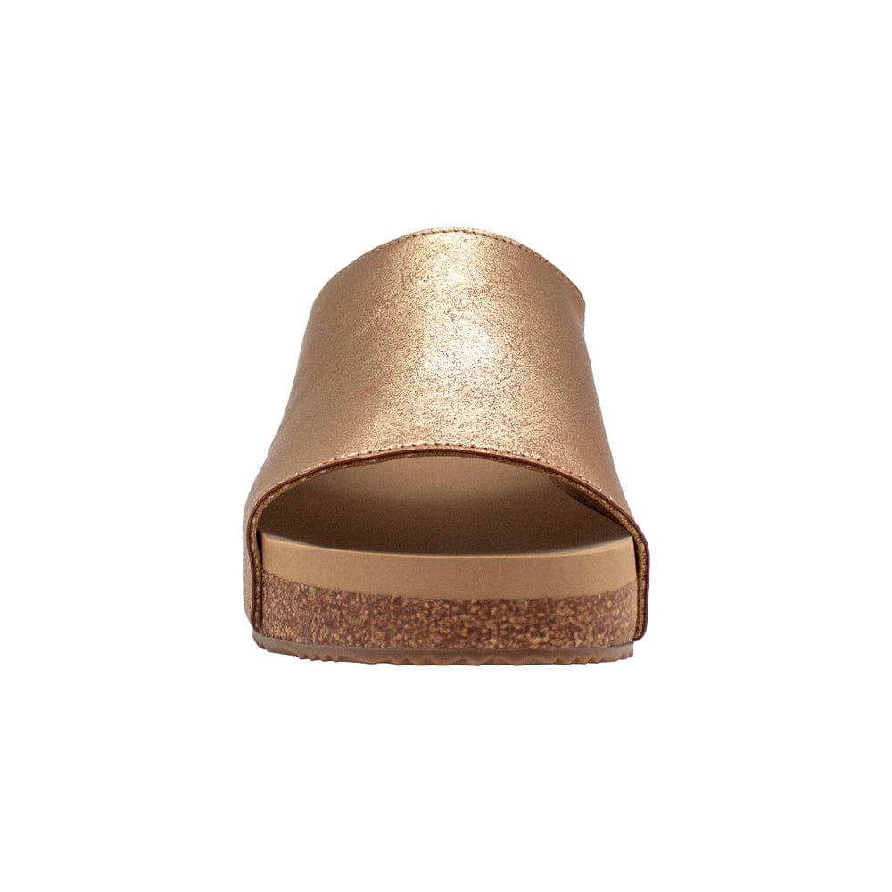 Volatile Wren Gold Faux Leather Cork Platform Sandal - Little Miss Muffin Children & Home