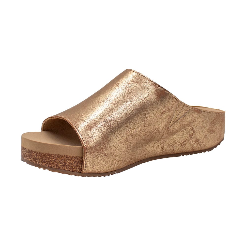 Volatile Wren Gold Faux Leather Cork Platform Sandal - Little Miss Muffin Children & Home