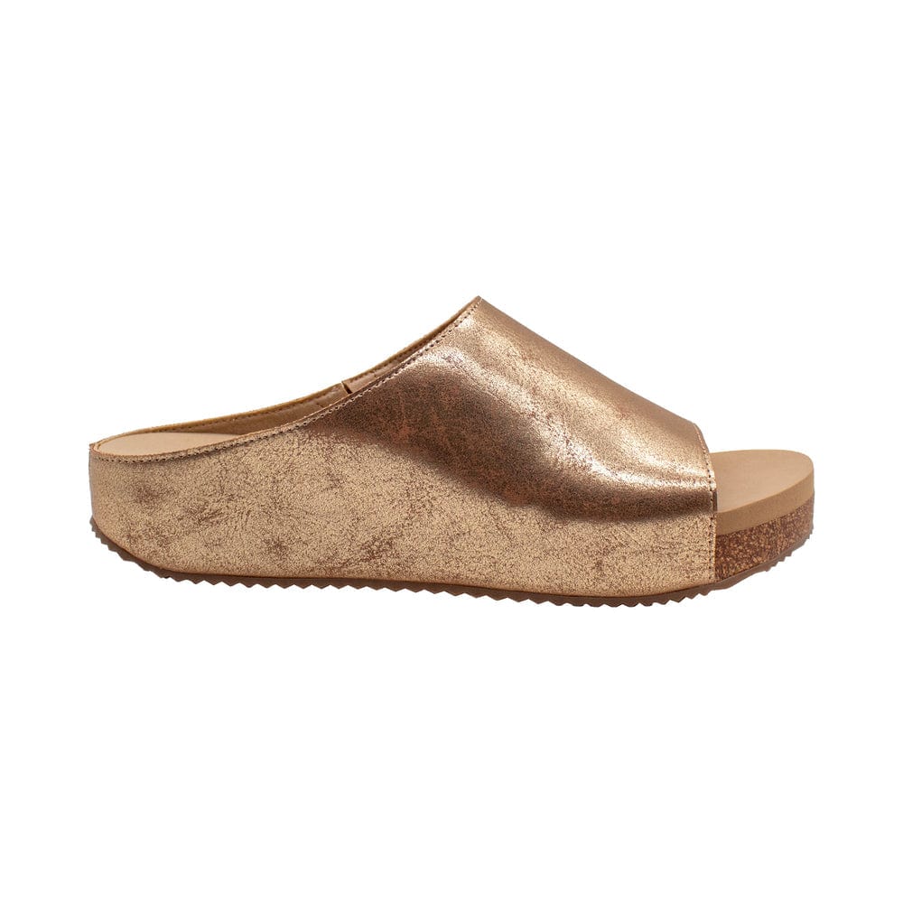 Volatile Wren Gold Faux Leather Cork Platform Sandal - Little Miss Muffin Children & Home