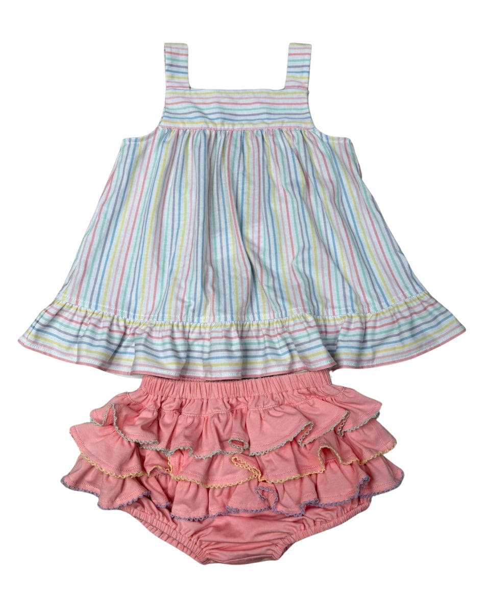 Whimsy Bay Kids Pastel Penny Stripe Breezy Bloomer Set - Little Miss Muffin Children & Home