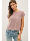 Patch Pocket Dolman Cap Sleeve Boxy Knit