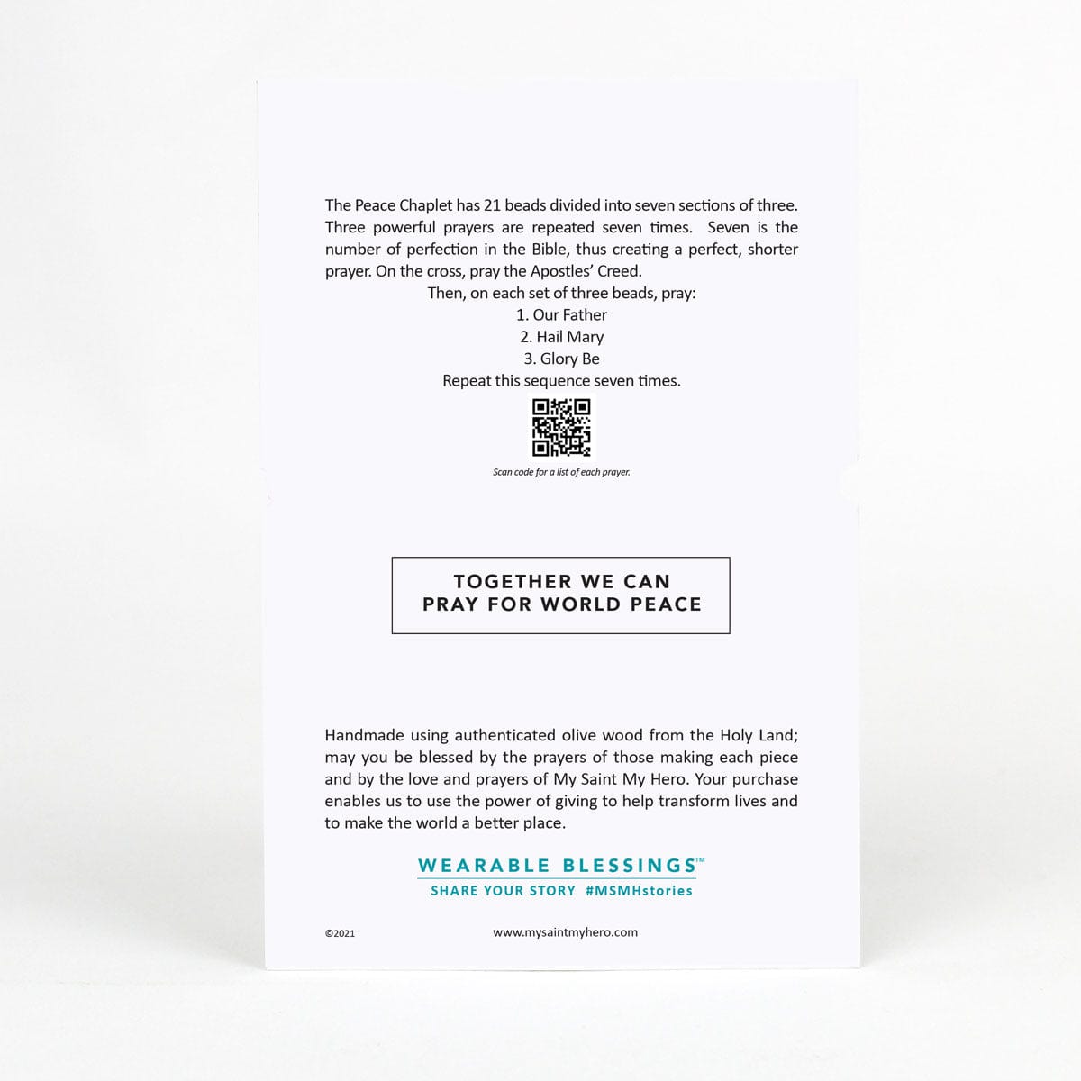 My Saint My Hero My Saint My Hero Peace Olive Wood Rosary Chaplet - Little Miss Muffin Children & Home