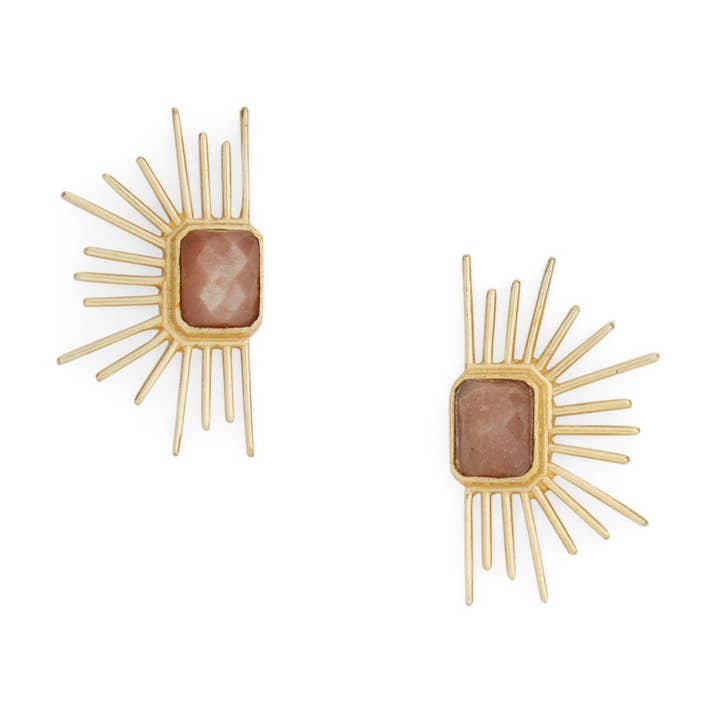Peach Moonstone Chloe Earrings