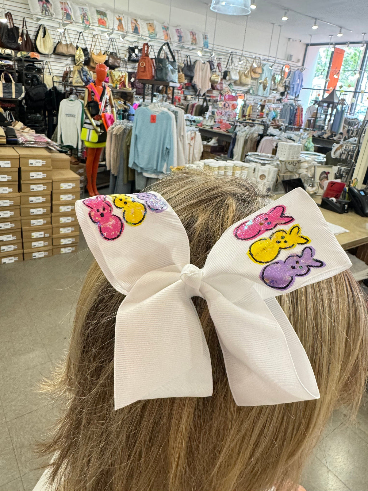 Heidi Davis Heidi Davis Peeps Hand Painted Bow Double Glitter - Little Miss Muffin Children & Home