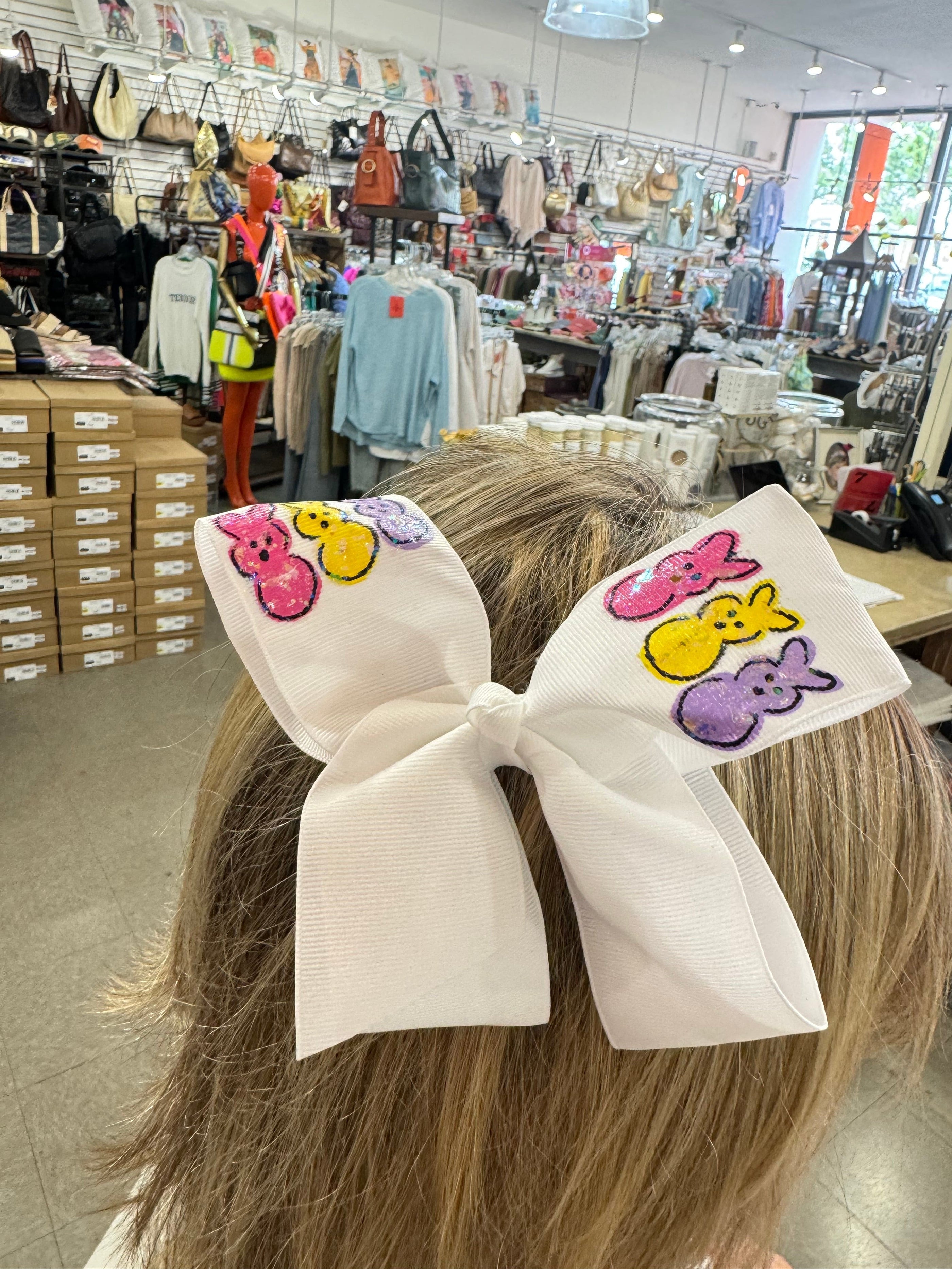 Heidi Davis Heidi Davis Peeps Hand Painted Bow Double Glitter - Little Miss Muffin Children & Home
