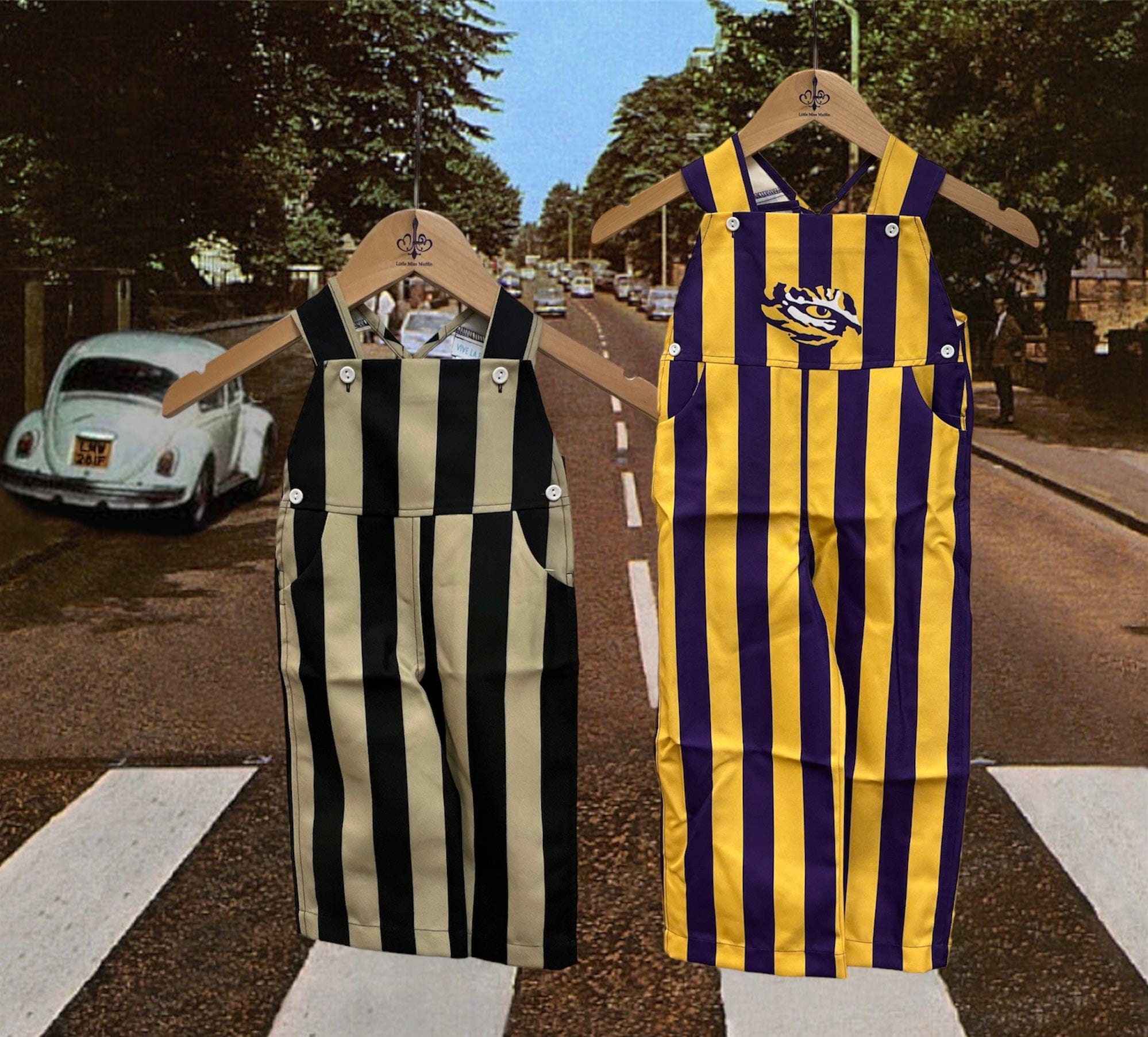 Vive La Fete Vive La Fete Gold Black Stripes Logo Boys Overall Team Bibs - Little Miss Muffin Children & Home