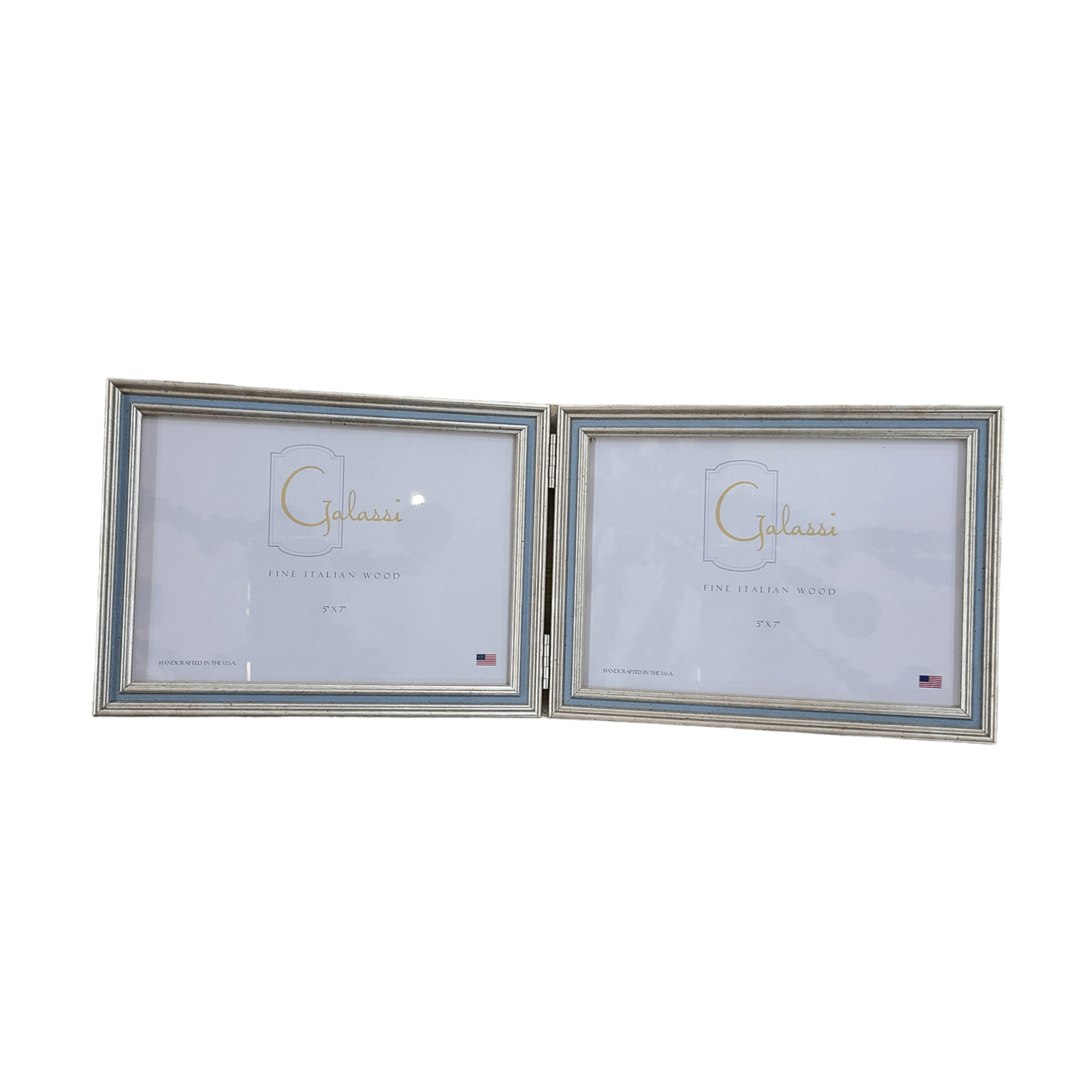 F.G. Galassi F.G. Galassi 5x7 Horizontal Double Silver with Light Blue Channel Frame - Little Miss Muffin Children & Home