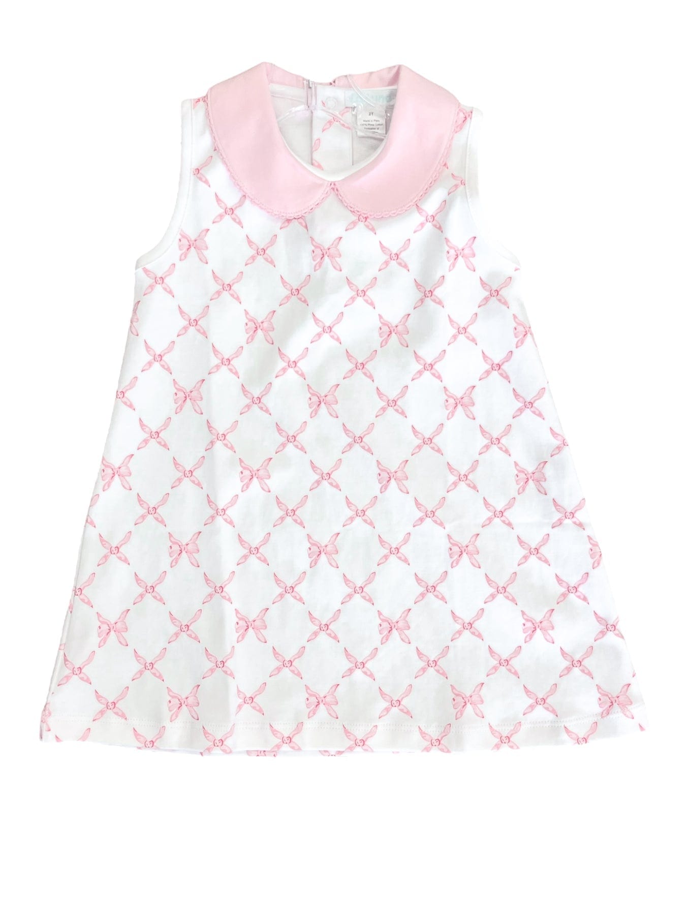 Lulu Bebe Lulu Bebe Bows Print Reese Sleeveless Dress with Peter Pan Collar - Little Miss Muffin Children & Home