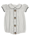 Lulu Bebe Milly Saints Fleur de Lis Embroidered Bubble - Little Miss Muffin Children & Home