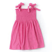 Pink smocked terry cloth cover up dress 