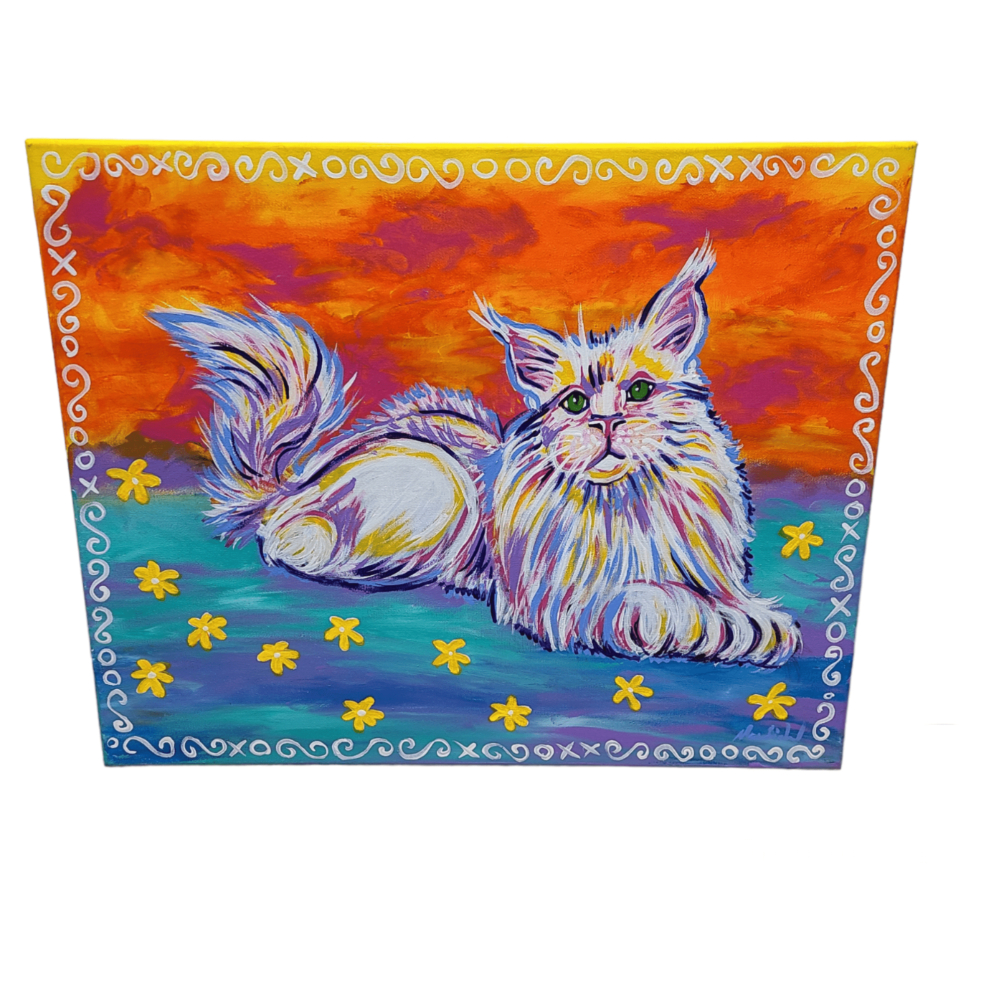 Mardiclaw Cattatonic 16" X 20" Painting On Canvas - Little Miss Muffin Children & Home