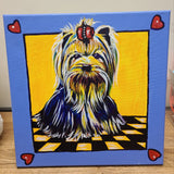 Mardiclaw Yorkie 12" X 12" Painting On Canvas - Little Miss Muffin Children & Home