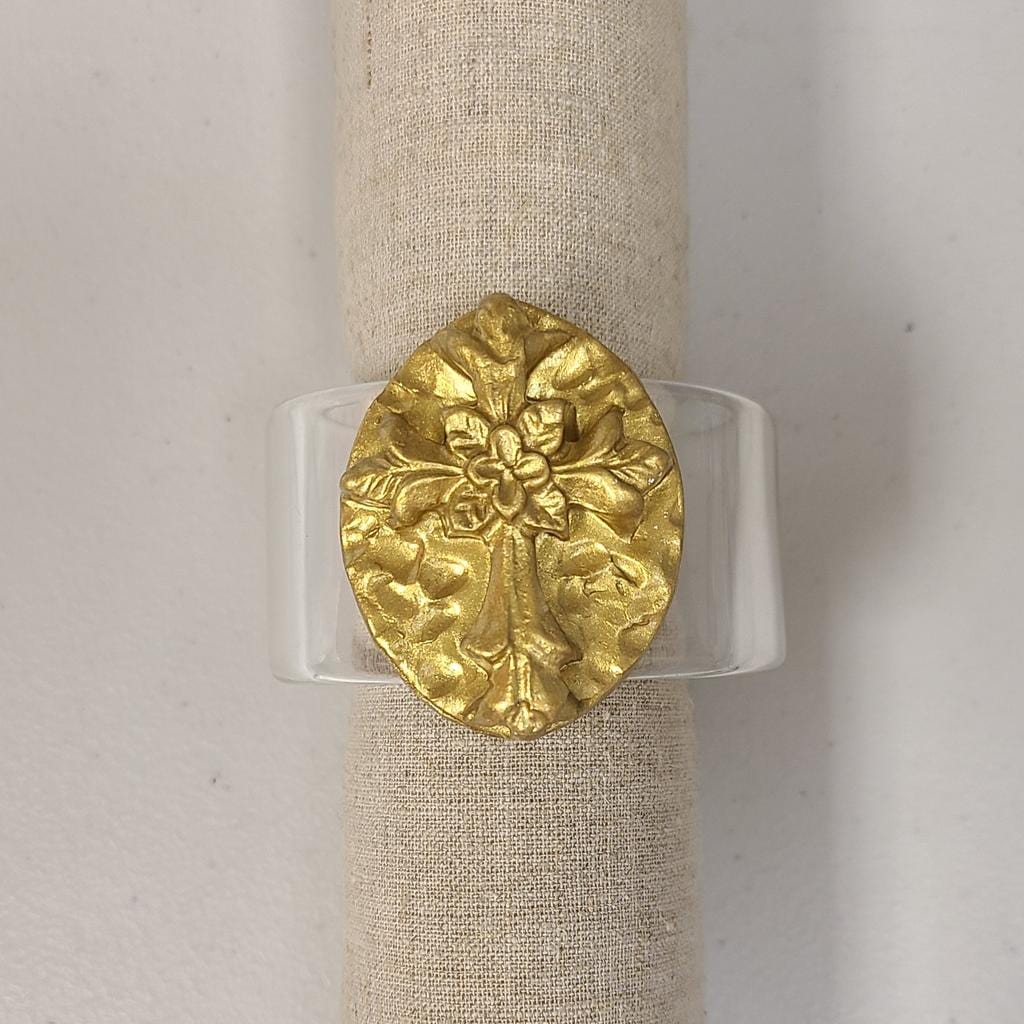 Carol Cassisa Carol Cassisa Cross on Oval Disk Cuff - Little Miss Muffin Children & Home