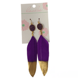 Laalee Jewelry Laalee Jewelry Purple & Gold Gameday Feather Earrings - Little Miss Muffin Children & Home