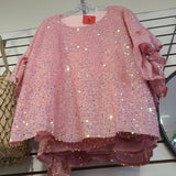 Fantastic Fawn Fantastic Fawn Sequin Loose Fit Top with Ruffle Sleeves - Little Miss Muffin Children & Home
