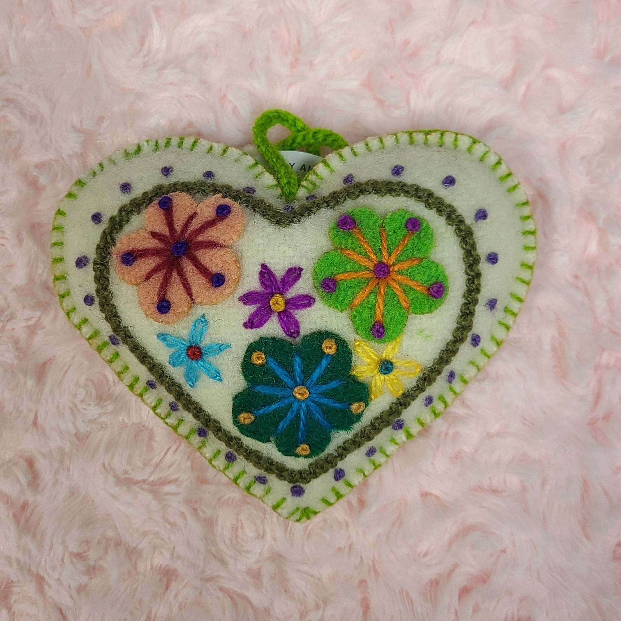 Ornaments 4 Orphans Ornaments 4 Orphans Embroidered Wool Heart Ornaments - Little Miss Muffin Children & Home