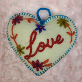 Ornaments 4 Orphans Ornaments 4 Orphans Embroidered Wool Love Heart Ornaments - Little Miss Muffin Children & Home
