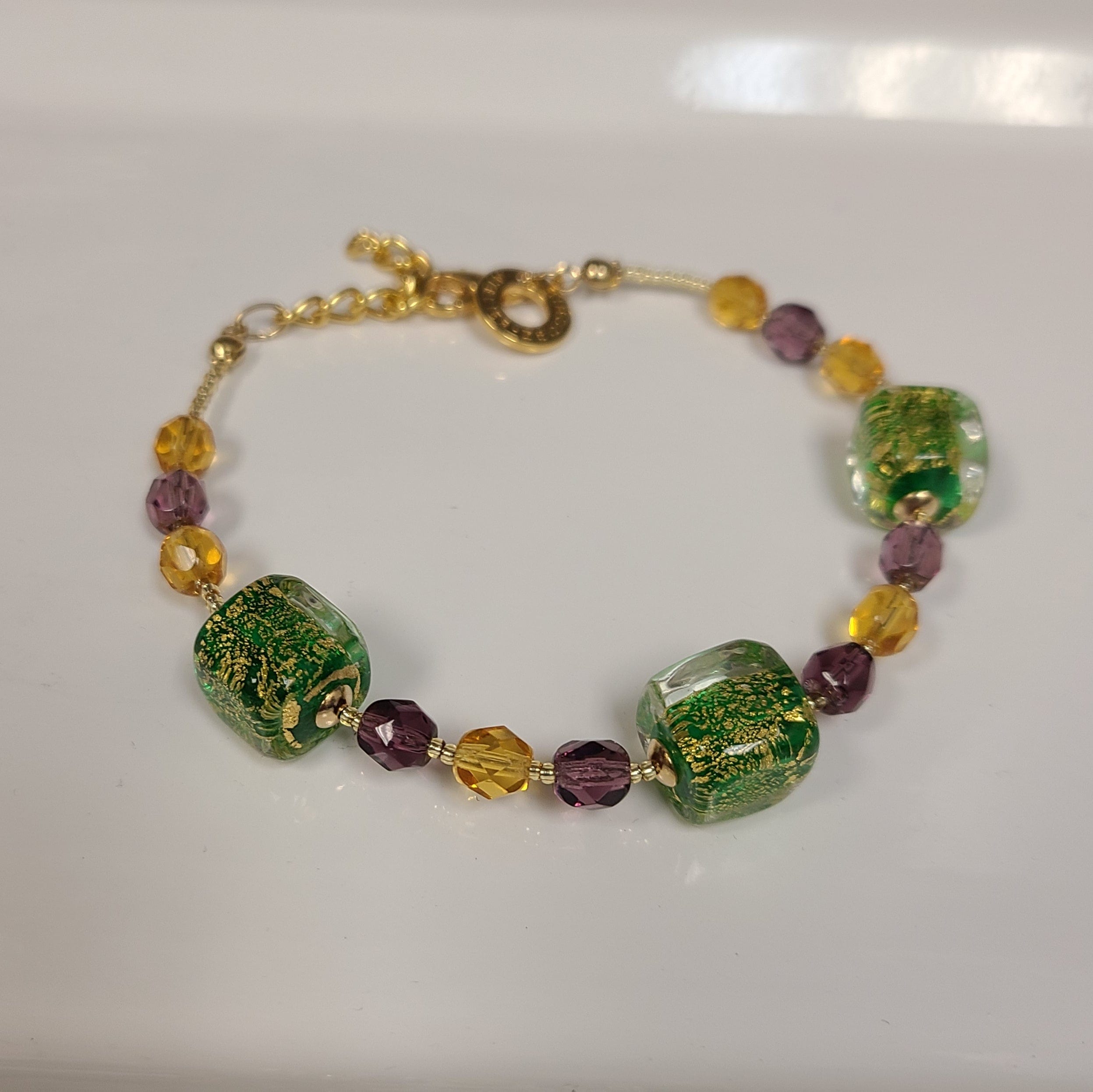 Gage Gage Present Murano Bracelet Mardi Gras - Little Miss Muffin Children & Home