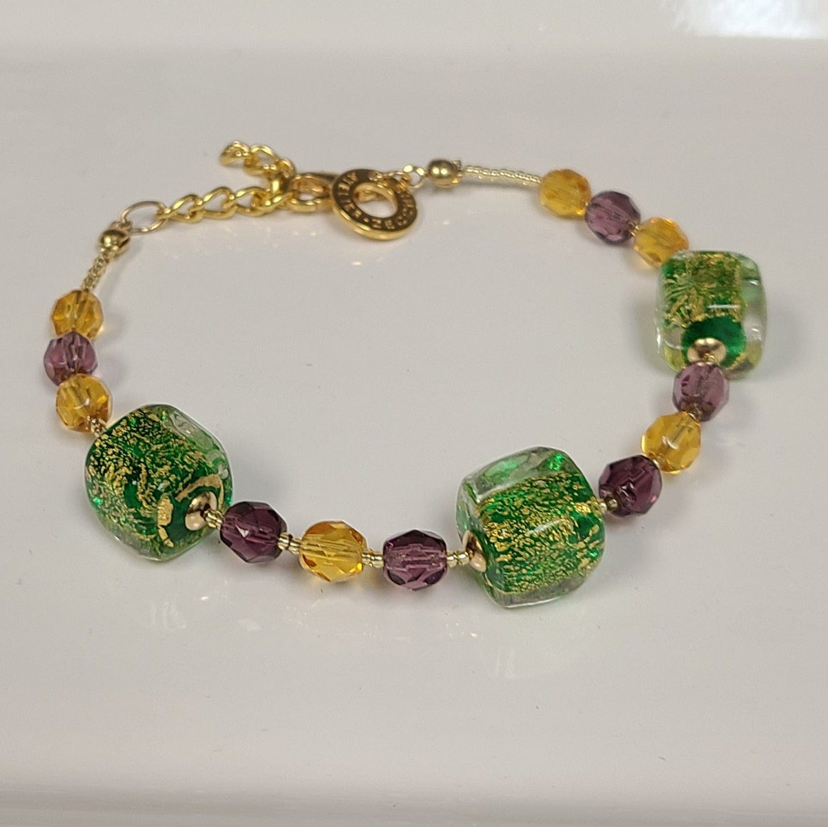 Gage Gage Present Murano Bracelet Mardi Gras - Little Miss Muffin Children & Home