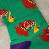 Whereable Art Whereable Art Mardi Gras Mambo Socks Redfish with Beads - Little Miss Muffin Children & Home