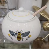 Creative Co-Op Creative Co-op Stoneware Bee Honey Pot with Wood Honey Dipper - Little Miss Muffin Children & Home