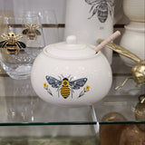 Creative Co-Op Creative Co-op Stoneware Bee Honey Pot with Wood Honey Dipper - Little Miss Muffin Children & Home