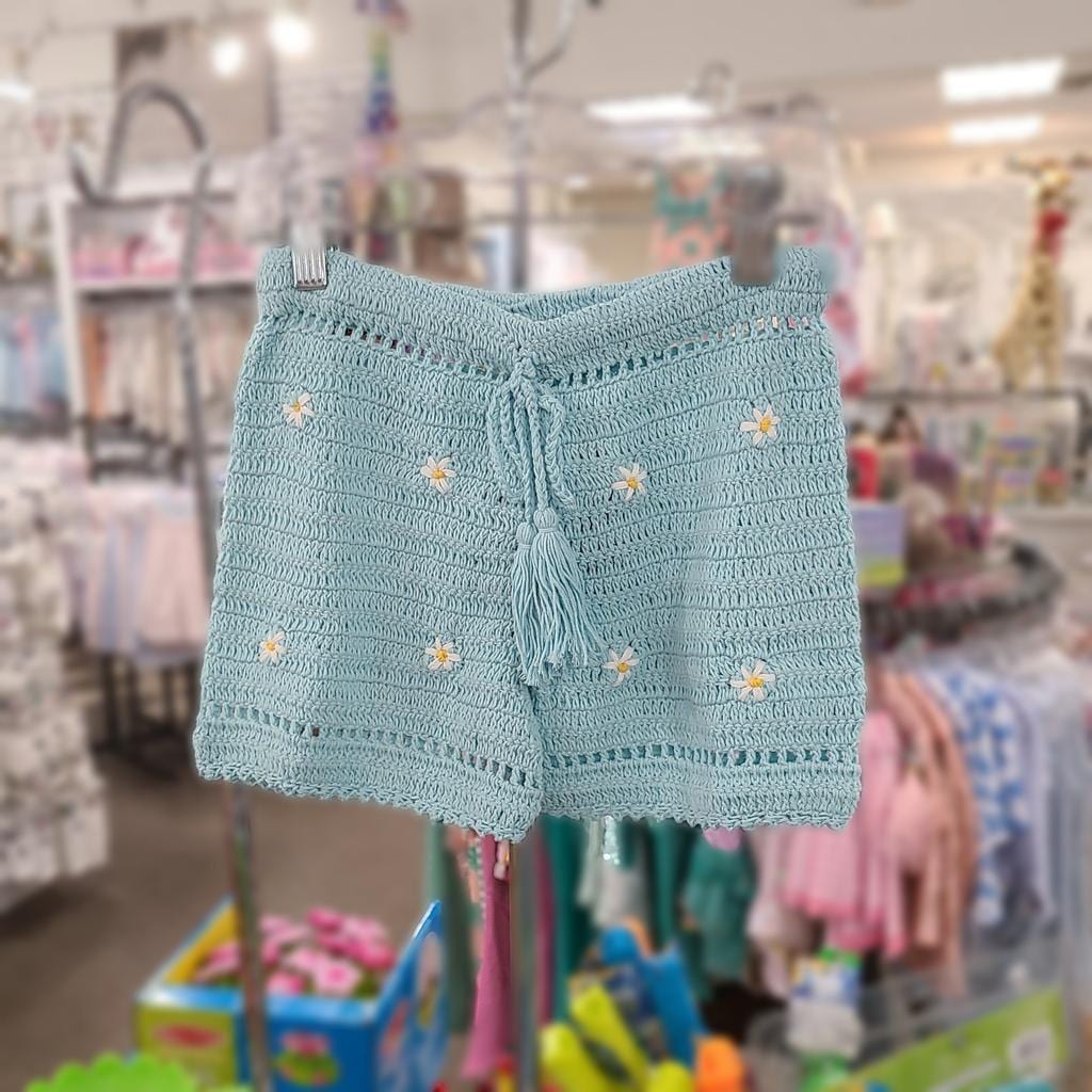 Joyous and Free Joyous and Free Baby's Breath Short Aqua Daisy Crochet - Little Miss Muffin Children & Home