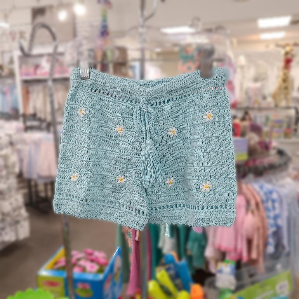 Joyous and Free Baby's Breath Short Aqua Daisy Crochet – Little Miss ...