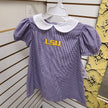 Vive La Fete Vive La Fete LSU Tigers Embroidered Purple Gingham Short Sleeve A Line Dress - Little Miss Muffin Children & Home