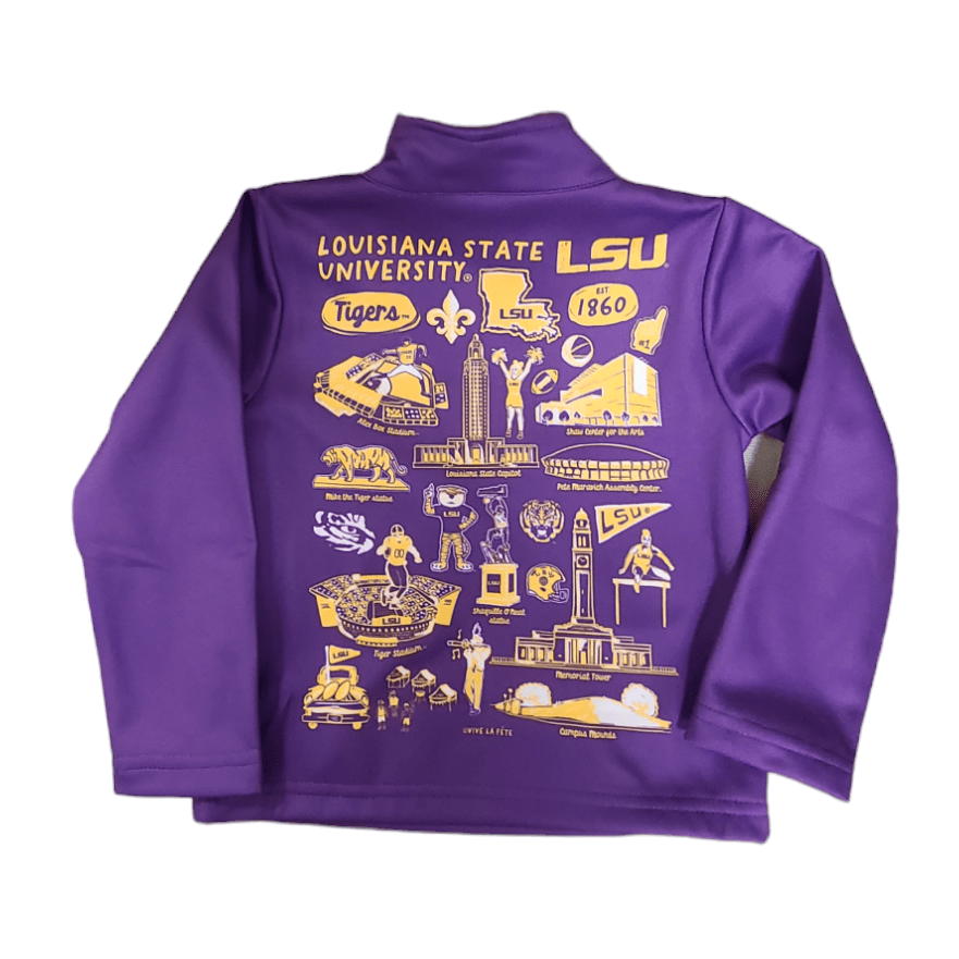 Vive La Fete Vive La Fete LSU Tigers Purple Quarter Zip Pullover - Little Miss Muffin Children & Home
