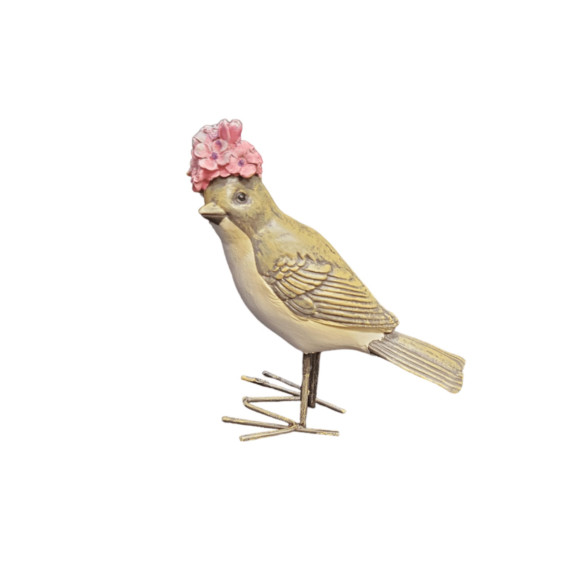 Creative Co-op Creative Co-op Resin Bird with Flower Hat and Metal Feet - Little Miss Muffin Children & Home