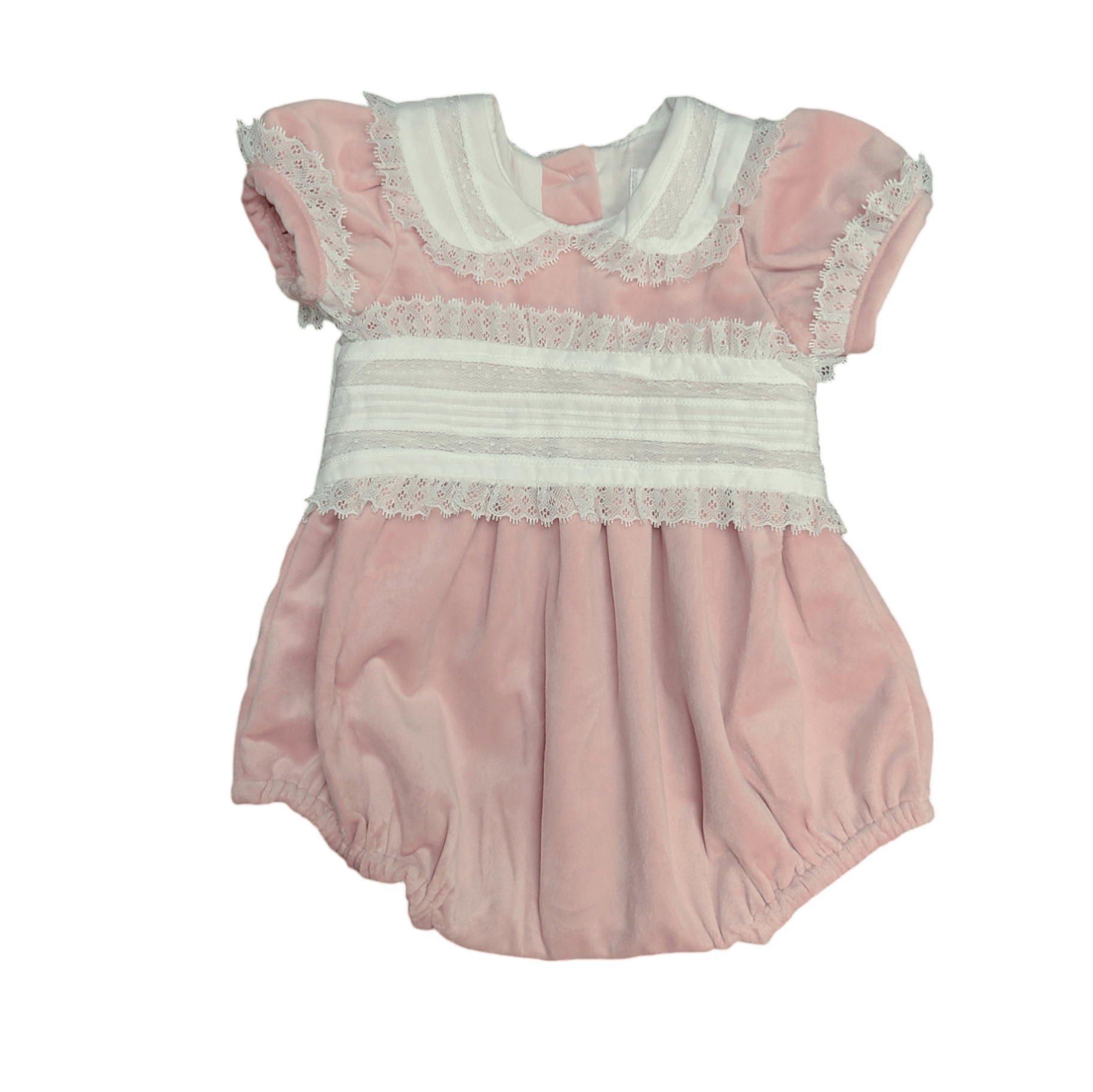 Lulu Bebe Lulu Bebe Sky Mauve Velvet Girl Bubble with Lace - Little Miss Muffin Children & Home