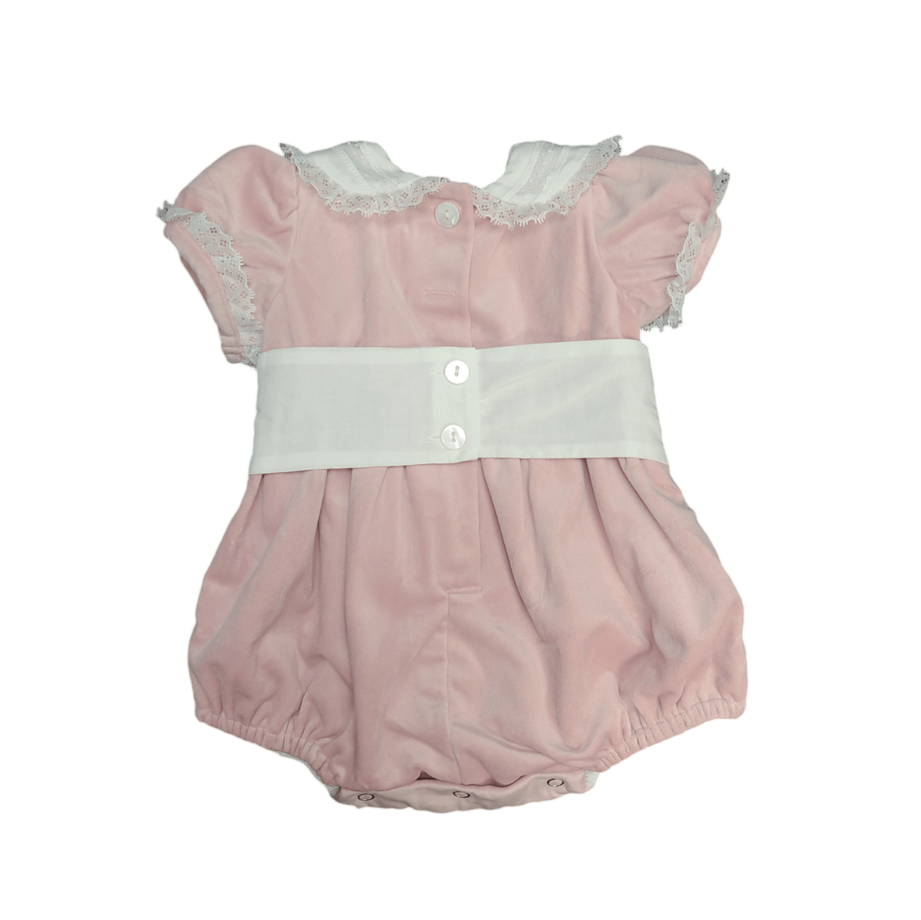 Lulu Bebe Lulu Bebe Sky Mauve Velvet Girl Bubble with Lace - Little Miss Muffin Children & Home