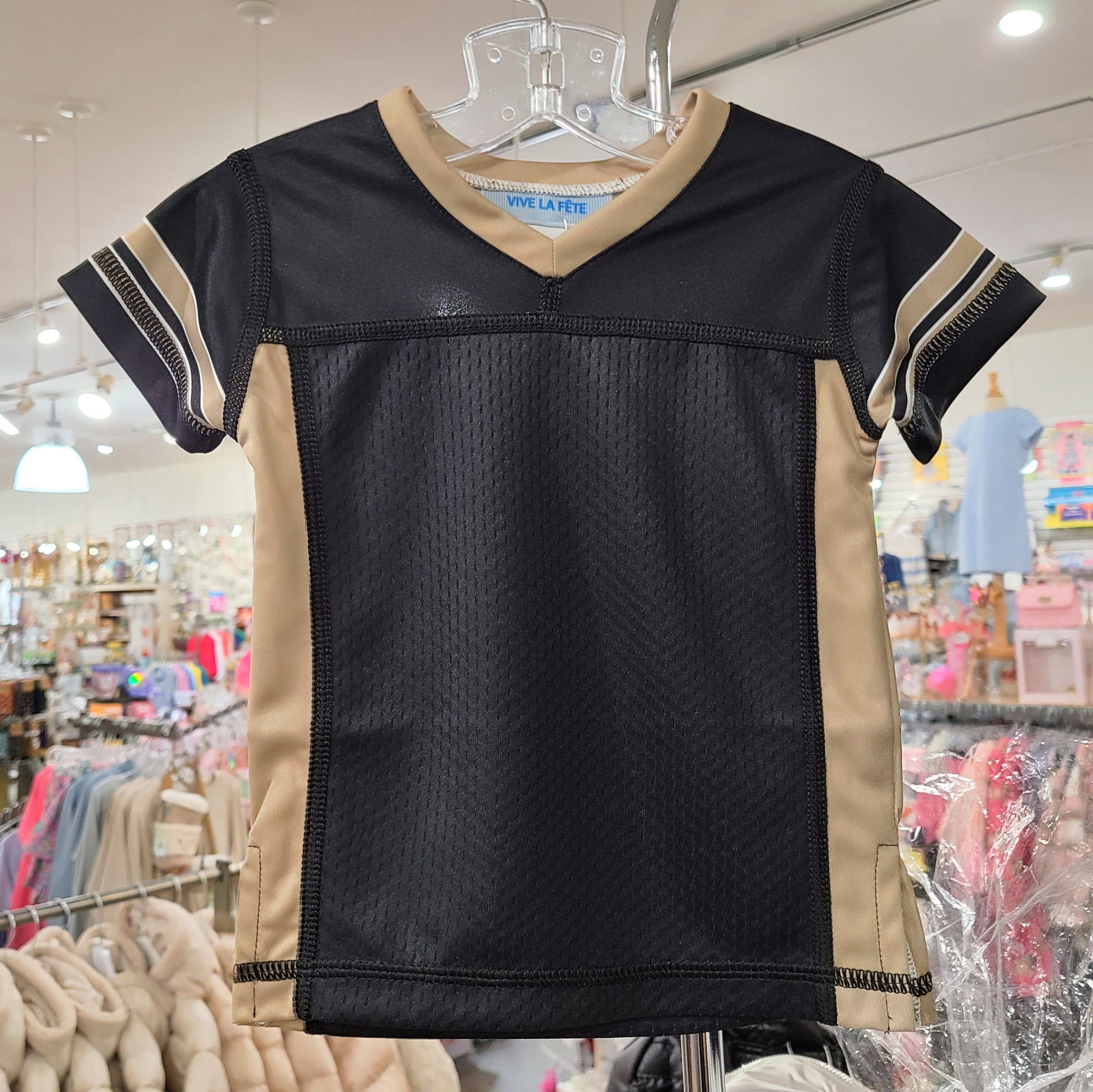 Vive La Fete Vive La Fete Black & Gold Football Jersey - Little Miss Muffin Children & Home
