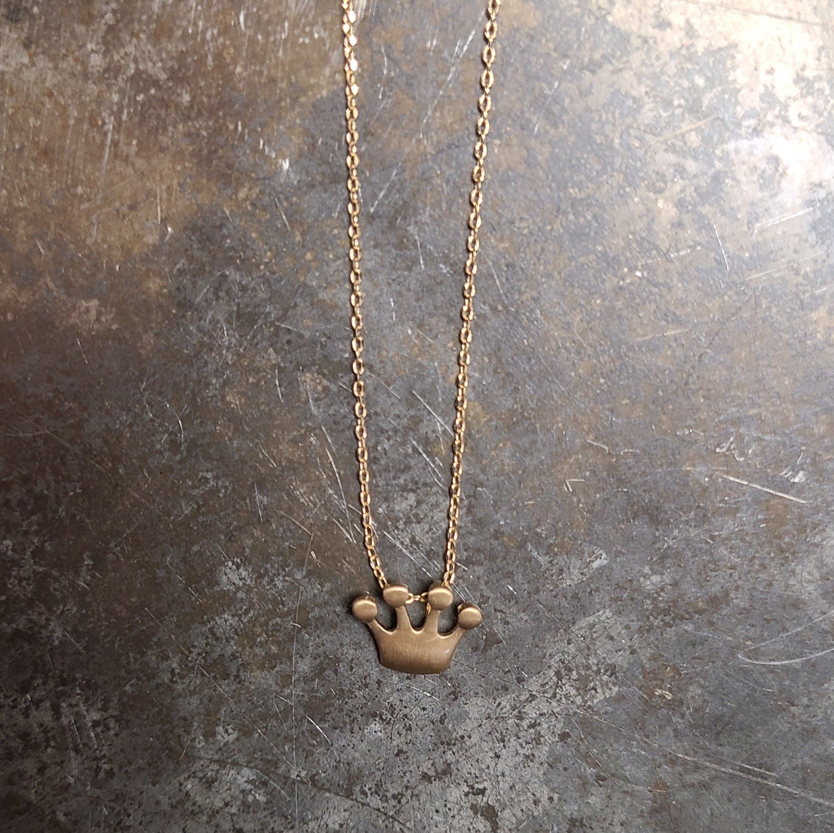 Katie Peak Katie Peak "Giggles & Grace" Gold Crown Charm Necklace - Little Miss Muffin Children & Home